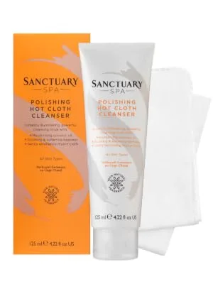 Sanctuary Spa Hot Cloth Cleanser Double Cleanse Face Wash and Muslin Cloth 125ml - Hot Cloth Cleanser