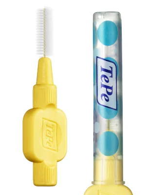 TePe Interdental Brushes | Type: Extra Soft | Yellow | Size 4 (0.7mm) | 8 Count (Pack of 1) - tepe idb brush