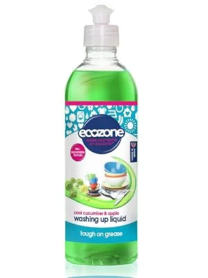 Ecozone Cool Cucumber & Apple Washing Up Liquid | Tough on Grease | 500ml 500 ml (Pack of 1) Cool Cucumber & Apple - WUL5