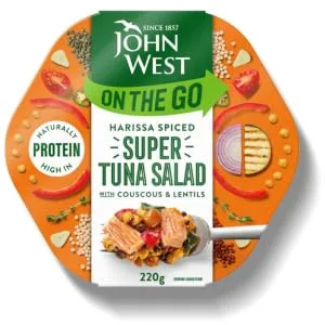 John West On The Go Basil Super Tuna Salad 220 g. Naturally high in Protein. Low in Saturated Fat - sadas