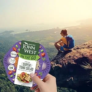 John West On The Go Basil Super Tuna Salad 220 g. Naturally high in Protein. Low in Saturated Fat - sdfsdf