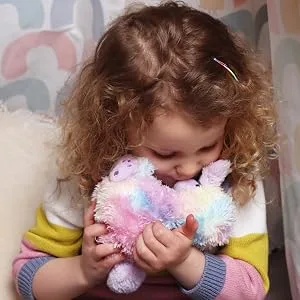 Curlimals Rainbow Bunny called Bo Cute Interactive Rabbit Teddy Bear Sensory Toys for Kids Responds to Touch: Talks Makes Noises Curls Into a Ball! - Bo Interactive