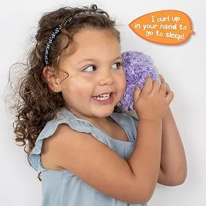 Curlimals Rainbow Bunny called Bo Cute Interactive Rabbit Teddy Bear Sensory Toys for Kids Responds to Touch: Talks Makes Noises Curls Into a Ball! - Interaction