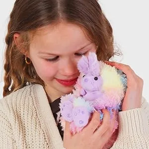 Curlimals Rainbow Bunny called Bo Cute Interactive Rabbit Teddy Bear Sensory Toys for Kids Responds to Touch: Talks Makes Noises Curls Into a Ball! - Nurturing Behaviour