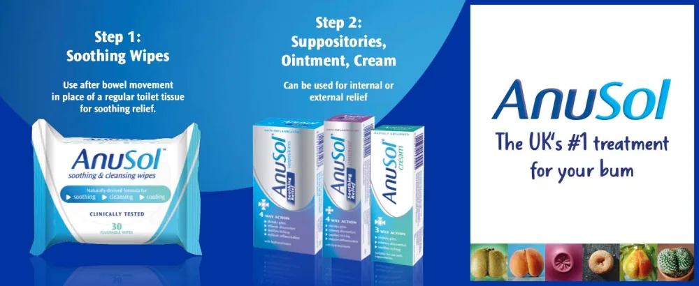 Anusol Cream for Haemorrhoids Treatment - Shrinks Piles Relieves Discomfort and Soothes Itching 43g - anusol footer