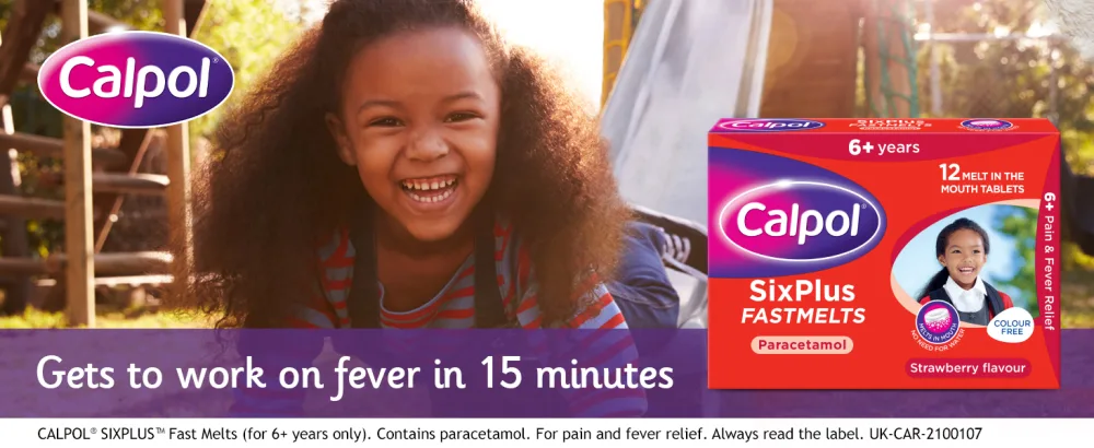 Calpol SixPlus Fastmelts Paracetamol Medication Strawberry Flavour for 6+ Years (12 Tablets) Colour and Sugar-Free - calpol sixlus fastmelts