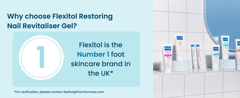 Flexitol Restoring Nail Revitaliser Gel 15ml Triple Action Formula Brightens Softens and Conditions For Hands and Feet - Flexitol