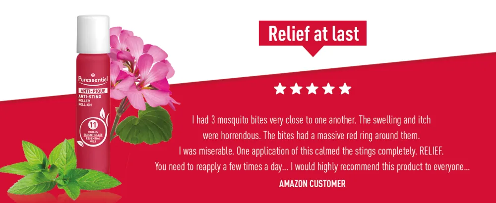 Puressentiel Bite & Sting Relief Roll-On 5 ml Instant & Lasting Effect - Mosquito Bites Insect Bites Bee Wasp & Nettle Stings 100% Natural Bite Sting & Itch Soothing Properties - Pocket Size - Bite & Sting Roll-On 3