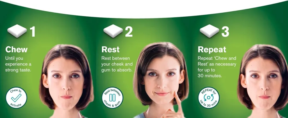 Nicorette Gum - Icy White 2 mg 25 Pieces - Also Whitens Teeth (Stop Smoking Aid) - Nicorette gum