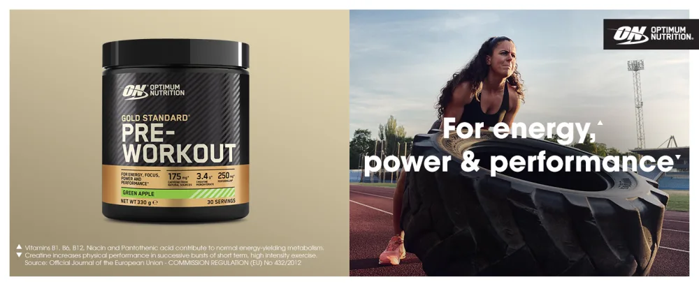 Optimum Nutrition Gold Standard Pre Workout Watermelon Flavoured Powder 330g - pre-workout