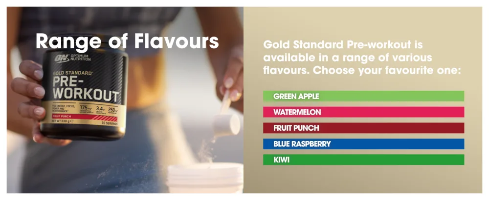 Optimum Nutrition Gold Standard Pre Workout Watermelon Flavoured Powder 330g - preworkout
