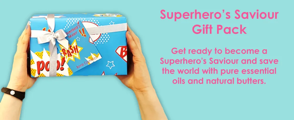 Bomb Cosmetics Superhero's Saviour Handmade Wrapped Bath & Body Gift Pack Contains 5-Pieces 500 g 5 Count (Pack of 1) Superhero's Saviour - Bomb Cosmetics Superhero
