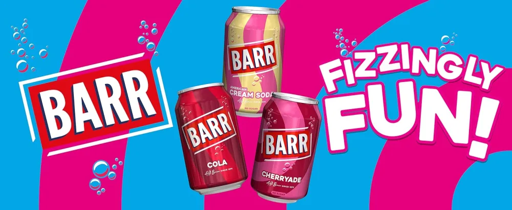 BARR since 1875 American Cream Soda No Sugar Sparkling Soft Drink with a Creamy Taste of American Cream Soda "Fizzingly Fun" - 24 x 330ml Cans American Cream Soda - No Sugar 330ml | 24 Cans - Fizzingly fun