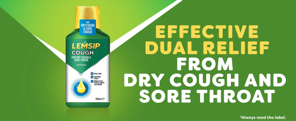 Lemsip Cough For Dry Cough & Sore Throat Oral Solution 180ml - Lemsip