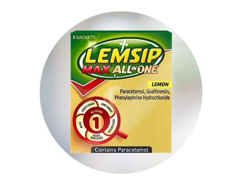 Lemsip Max All in One Lemon Flavour 8 Sachets - Lemsip Max