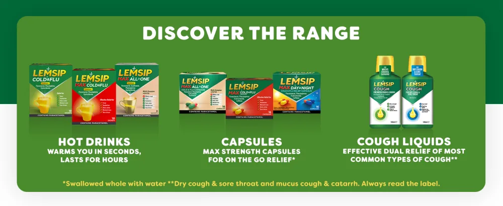 Lemsip Cough for Mucus Cough & Catarrh 100mg/2.5mg/5ml Oral Solution 180ml - Lemsip