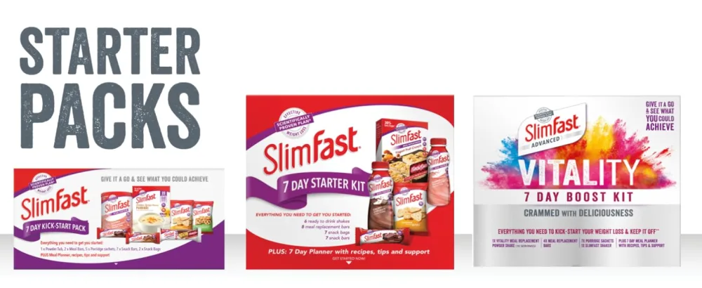 SlimFast 7 Day Kick-Start Pack Kick-Start Pack 1 Count (Pack of 1) - Slimfast starter packs ready-to-drink vitality achieve weight loss