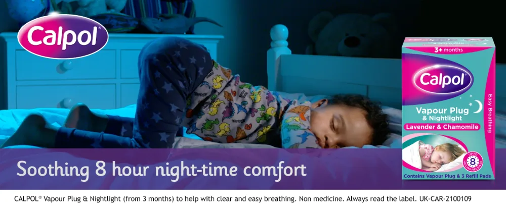 Calpol Vapour Plug Nightlight Lavender Chamomile 3+ Months 3 Refills (Blue Light Version) - calpol vapour nighttime relief congestion