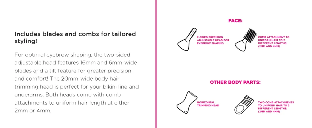 Veet Precision Trimmer White 2 - Face and Body Trimming