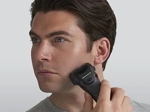 Panasonic ES-LL21 Hybrid Wet & Dry Electric 3-Blade Shaver with Trim Attachment for Men (2 Pin Plug) Black ES-LL21-K511 Single - Ergonomic Curve Design