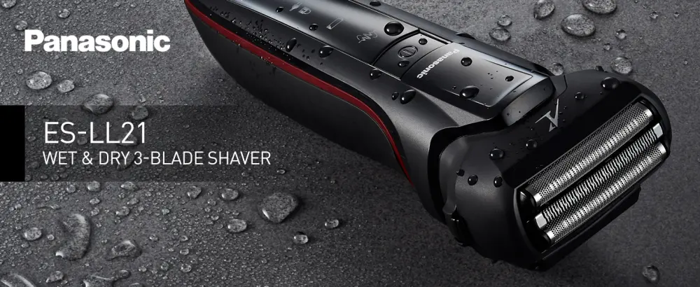 Panasonic ES-LL21 Hybrid Wet & Dry Electric 3-Blade Shaver with Trim Attachment for Men (2 Pin Plug) Black ES-LL21-K511 Single - product information 1