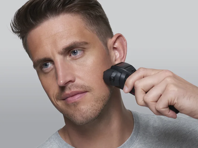 Panasonic ES-LL21 Hybrid Wet & Dry Electric 3-Blade Shaver with Trim Attachment for Men (2 Pin Plug) Black ES-LL21-K511 Single - Shaving Sensor Technology