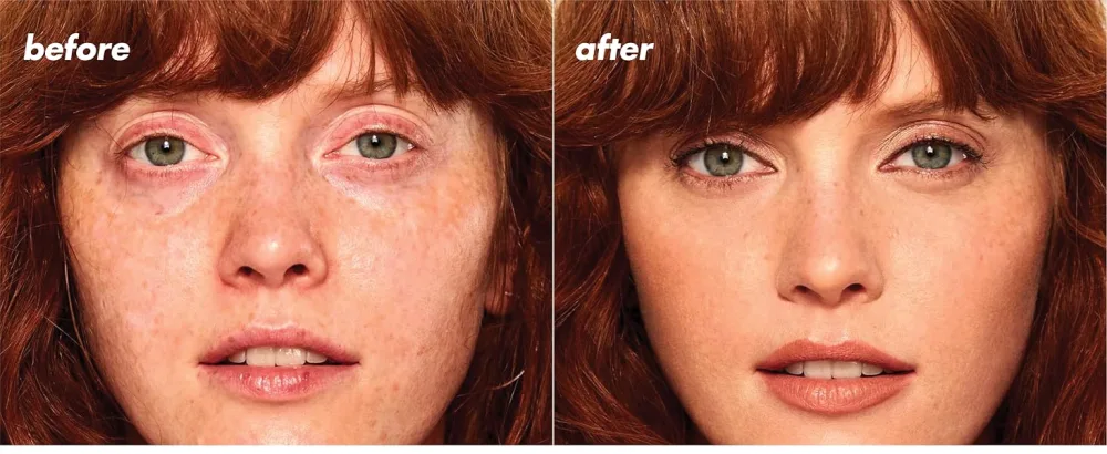 e.l.f. 16HR Camo Concealer Full Coverage & Highly Pigmented Matte Finish Rich Chocolate 0.203 Fl Oz (6mL) - before and after