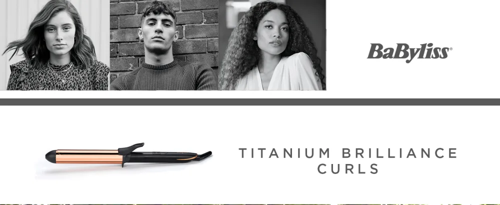 BaByliss Titanium Brilliance Curls 32mm Curling Tong - titanium brilliance curls