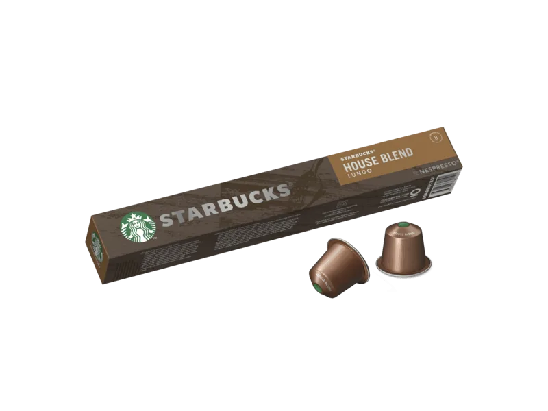 STARBUCKS House Blend by Nespresso Medium Roast Coffee Capsules 8 x 10 (80 Capsules) Single - House Blend