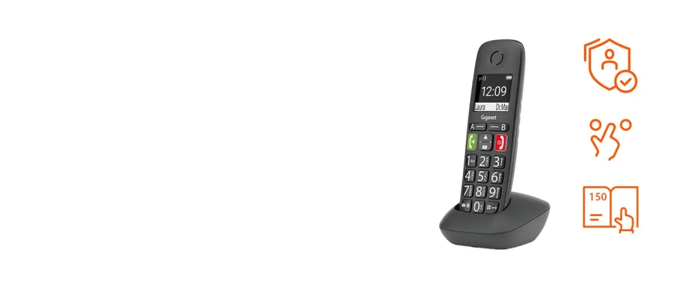 Gigaset EASY HX - Additional Handset for Gigaset EASY Big Button Elderly Phone need DECT-Base or router titanium grey - Easy Phone HX panel 4