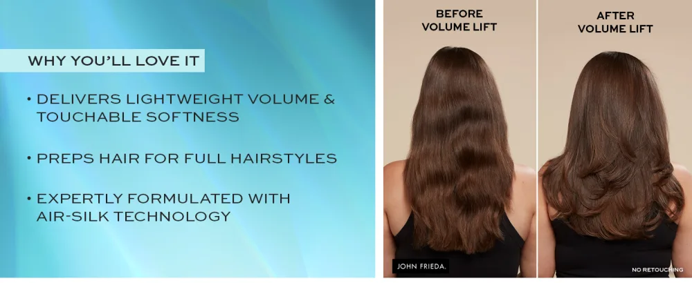 Volume Lift Lightweight Conditioning Mist 200 ml Leave-in Spray Detangling Conditioner for Flat Hair - Volume Lift Module 2b (Before & After)