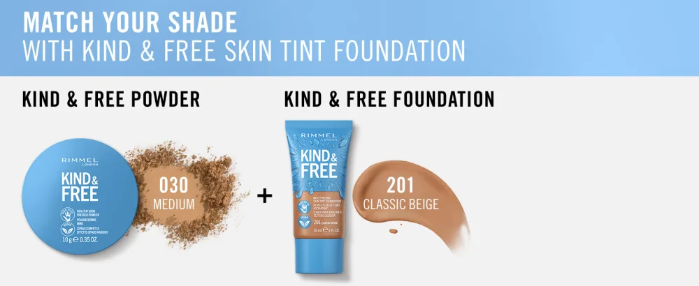 Rimmel Kind + Free Natural Finish Pressed Powder Tan 040 - match your shade medium