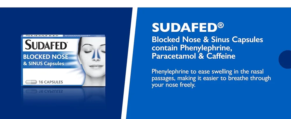 Sudafed Fever Blocked Nose & Sinus Capsules 16 Capsules - sudafed