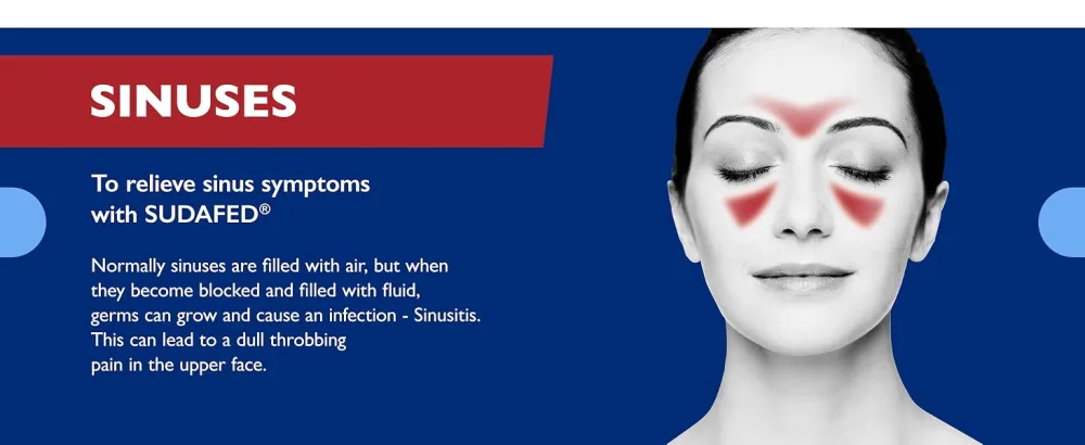 Sudafed Fever Blocked Nose & Sinus Capsules 16 Capsules - sudafed