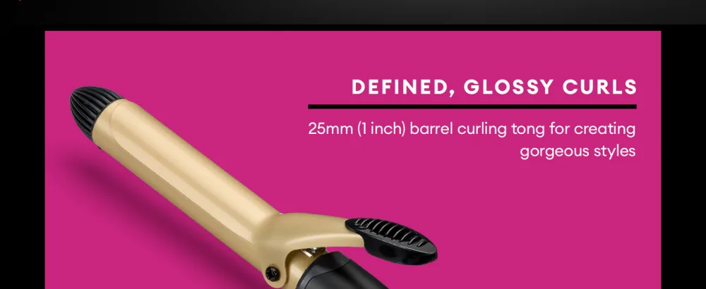 TRESemme Classic Curling Tong Large 25mm Ceramic curling iron Defined Curls Long lasting results - 2811U Tresemme Classic Curling Tong for defined, glossy curls