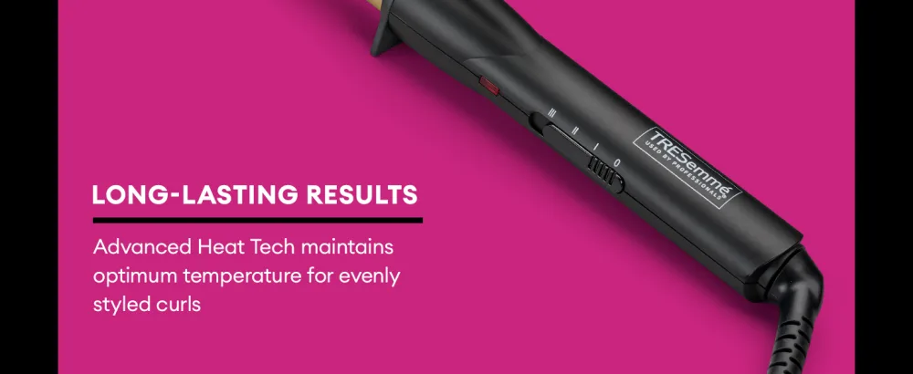 TRESemme Classic Curling Tong Large 25mm Ceramic curling iron Defined Curls Long lasting results - 2811U Tresemme curling tong with ceramic barrel for long-lasting results