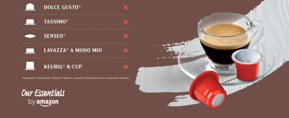 by Amazon Espresso Coffee Capsules Nespresso Compatible 50 capsules 100% Arabica Espresso 50 Count (Pack of 1) - product information 2