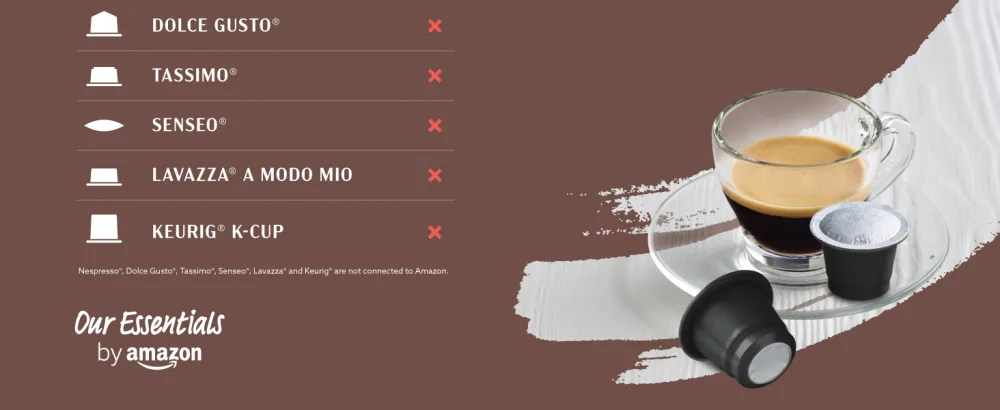 by Amazon Ristretto Coffee Capsules Nespresso Compatible 50 capsules 85% Arabica 15% Robusta Ristretto 50 Count (Pack of 1) - product information 2