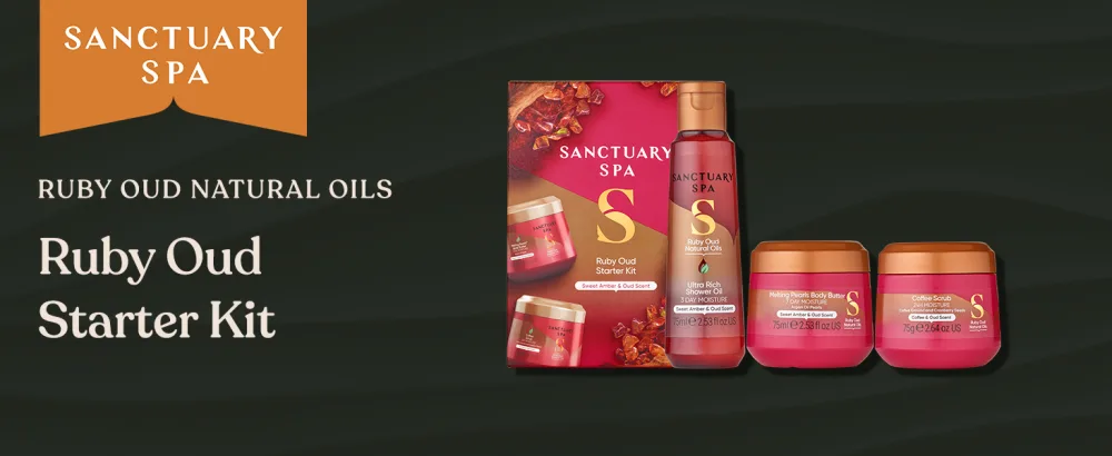 Sanctuary Spa Ruby Oud Starter Kit Vegan Beauty Gift For Women Gift For Her Womens Gift Sets Body and Bath Set Ruby Oud - Gift Set - RONO Starter Kit
