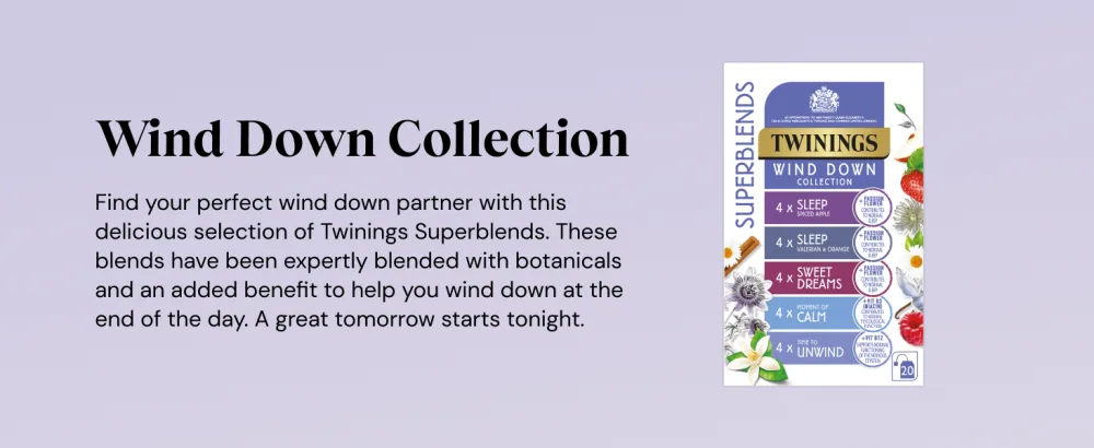 Twinings Wind Down Collection Tea Selection for Relaxation Sleep Calm & Unwind 20 Tea Bags - adds