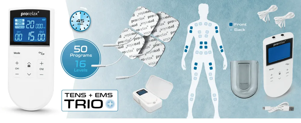 Prorelax 10010 Trio Plus - prorelax TENS/EMS TRIO+