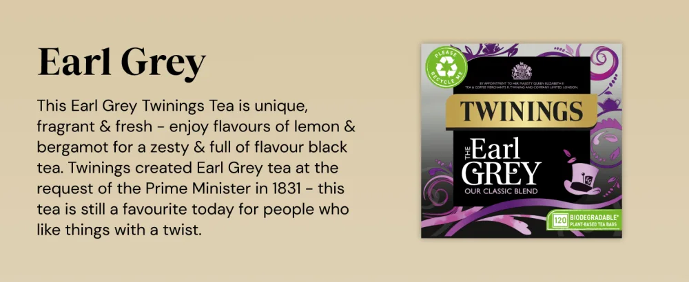 Twinings Earl Grey Full & Fragrant Earl Grey Tea Bags Large Pack 120 Biodegradable Tea Bags Earl Grey 120 Count (Pack of 1) - product information 1