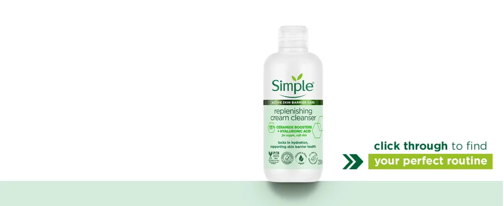 Simple Replenishing cream cleanser with 11% Ceramide Boosters & Hyaluronic Acid 230 ml - A bespoke routine to help you lock in moisture for more hydrated, supple and soft skin