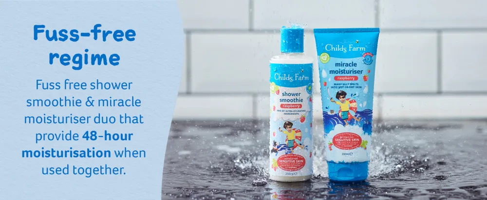 Childs Farm | Miracle Moisturiser 200ml | Raspberry | For Wet or Dry Skin | 24-Hour Moisturisation 250ml Miracle Moisturiser - Raspberry - Shower regime, 48-hour moisturisation
