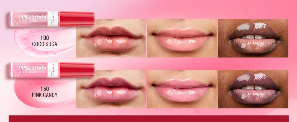 Rimmel London Thrill Seeker Glassy Gloss Lip Gloss 150 Pink Candy - Rimmel Thrill Seeker Glassy Gloss