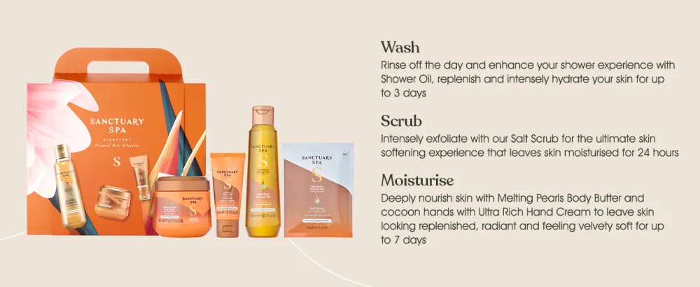Sanctuary Spa Signature Natural Oils Selection Gift Set Vegan Gift For Women Womens Gift Sets Birthday Gift - SNOS Description