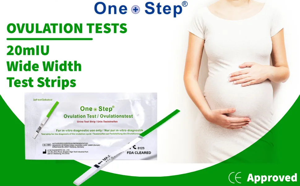 50 x One Step Highly Sensitive 20mIU Ovulation / Fertility Strip Tests (Wide Width). These are identical to what we supply to the NHS - Ovulation wide top
