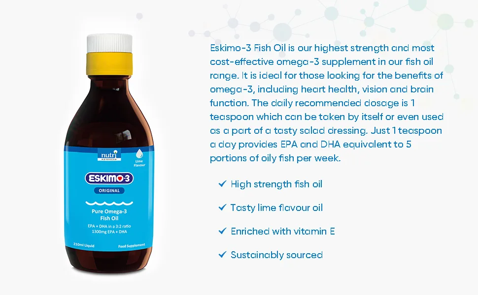 Eskimo-3 Fish Oil - Nutri Advanced - Liquid Lime 210ml 210 ml (Pack of 1) - Liquid Lime