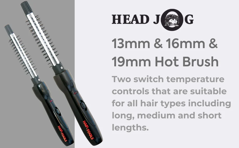 Hair Tools Medium 16mm Hot Brush. 2 Temperature Electric Curling Smoothing & Volume Styler. Heated Barrel Styling Round Brush with Travel Storage Bag. Use to Create Curls Flick & Volume. (Medium) 16mm Medium - 13mm,16mm & 19mm