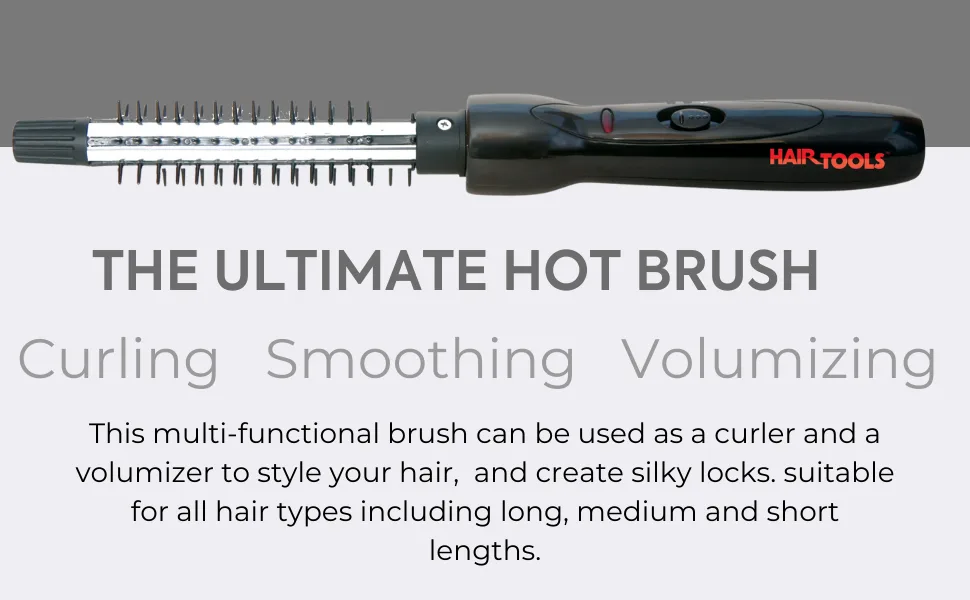 Hair Tools Medium 16mm Hot Brush. 2 Temperature Electric Curling Smoothing & Volume Styler. Heated Barrel Styling Round Brush with Travel Storage Bag. Use to Create Curls Flick & Volume. (Medium) 16mm Medium - Hot brush, Curling, Smoothing & volumising